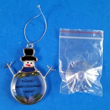 Suncatcher Friends Make Christmas Special Snowman Ornament + Suction Cup Hanger
