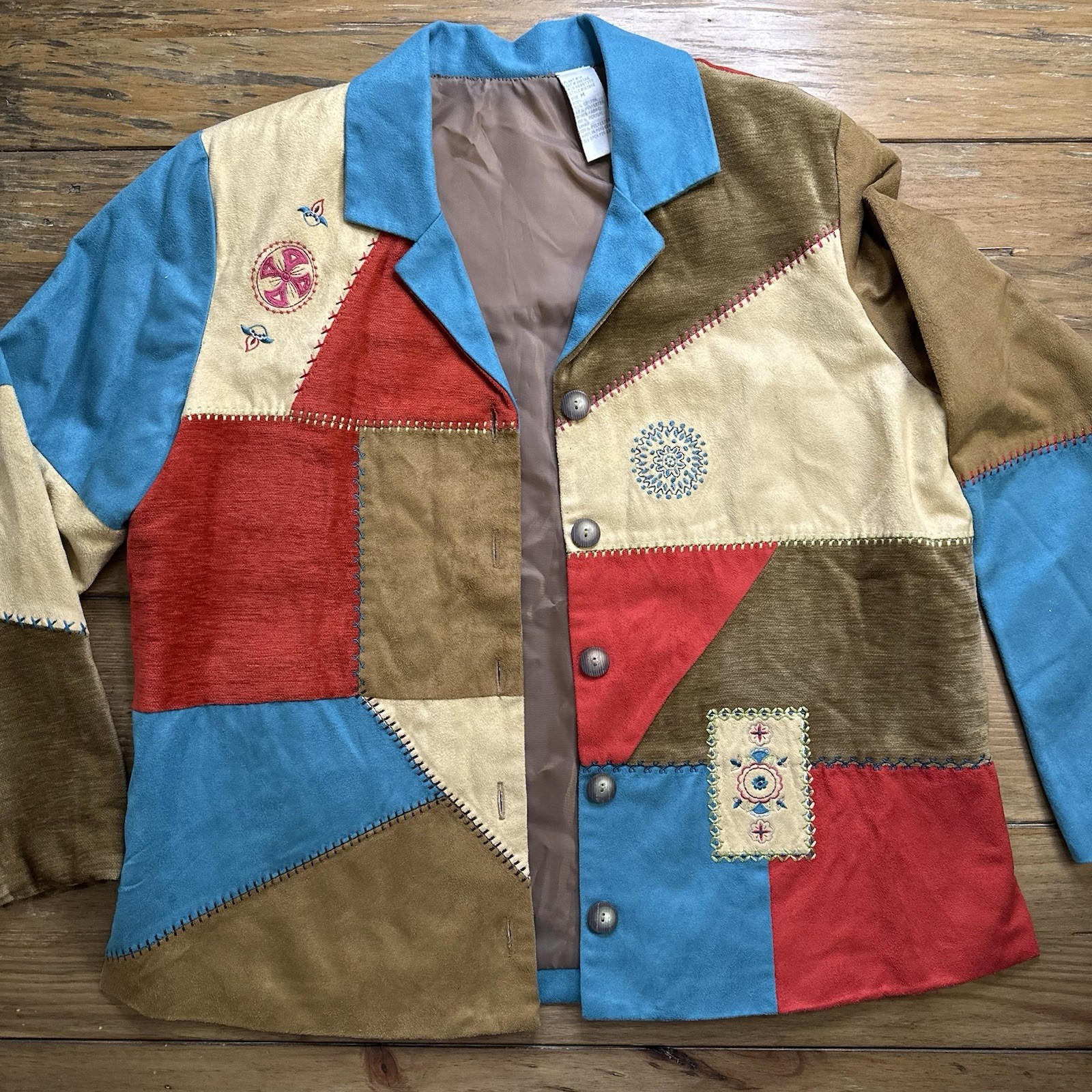 Women's Vintage Multicolor Embroidered Patch Work… - image 23