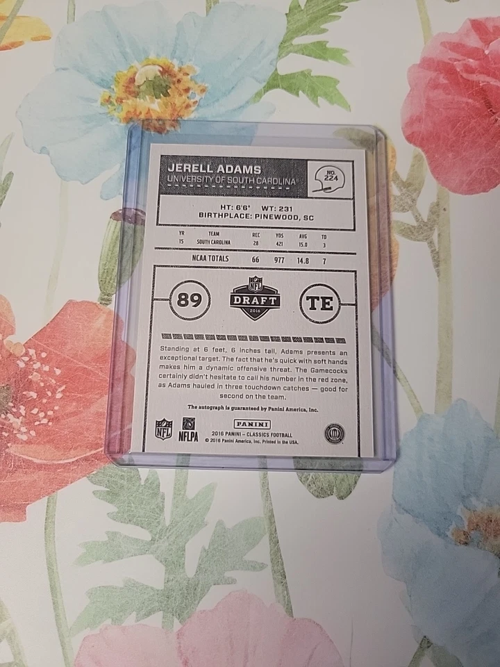 2016 Panini Classics Jerell Adams Auto Gold /10 (RC) SSP - Image 2 of 2