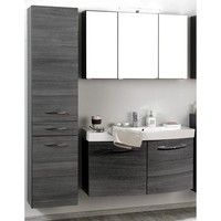 Badezimmer Waschplatz Set Eiche Waschtisch Spiegelschrank BadmöBel Hochschrank