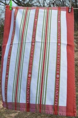 striped apples tea towel cotton