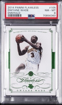 2014 PANINI FLAWLESS EMERALD #105 DWYANE WADE 3/5 PSA 8
