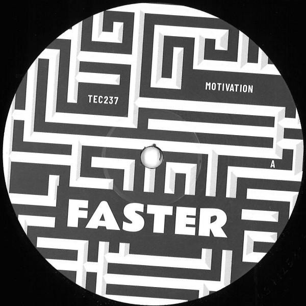 Faster Motivation 12"" vinyl UK Sci + Tec Vinyl Audio 2021 in die cut black card