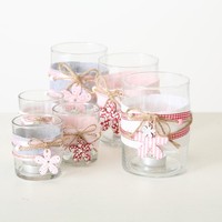 Windlicht Fleuri Glas Klar DekoblüTen 2Er Set