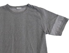 Nanamica Shirt Unisex Grey Short Sleeve Oversized Medium Striped Sleeves