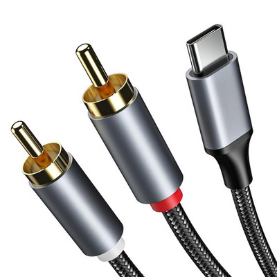 RCA to USB C Cable, USB C to RCA Audio Cable, Hi-Fi USB Type C to 2RCA Male Jack