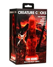 Creature Cocks Fire Hound Harness-Compatible Suction Silicone Dildo Small, New