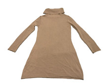 Pierre NY Sweater Dress Size M Brown Cowl Neck Long Sleeve Fitted Preppy Stretch