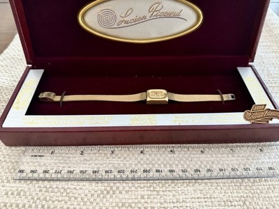 Lucien Piccard Women's 14kt Rectangular Face Watch In Orig Box W/ 10kt GF Clasp