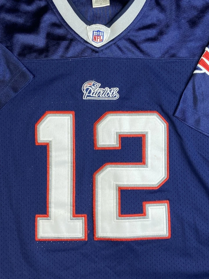 Reebok Tom Brady New England Patriots Size 48 Jersey Mens Y2K Football NFL Blue - Image 2 of 4