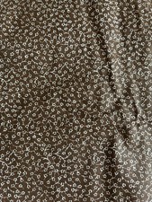 Brown with White Flowers Cotton Fabric 4 Yards 43" Wide