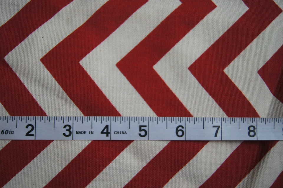 1 Yard Red White Chevron Canvas Fabric 36" X 44" - Image 2 of 2