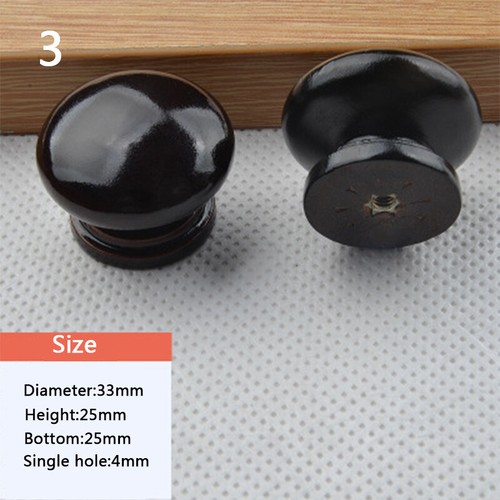 Pine Wooden Round Cabinet Handles Pulls Cupboard Wardrobe Drawer Door Knobs - Picture 15 of 36