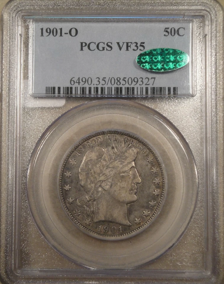 1901-O Barber Half Dollar 50c PCGS Certified VF35 CAC - Image 3 of 4