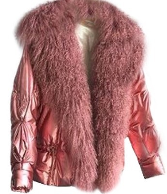 Download WOMEN'S NEW Sz M METALLIC DARK PINK DOWN PUFFER JACKET ...