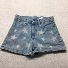 Vtg Jordache Girls Blue Denim Shorts Stars Size 12 25x3 