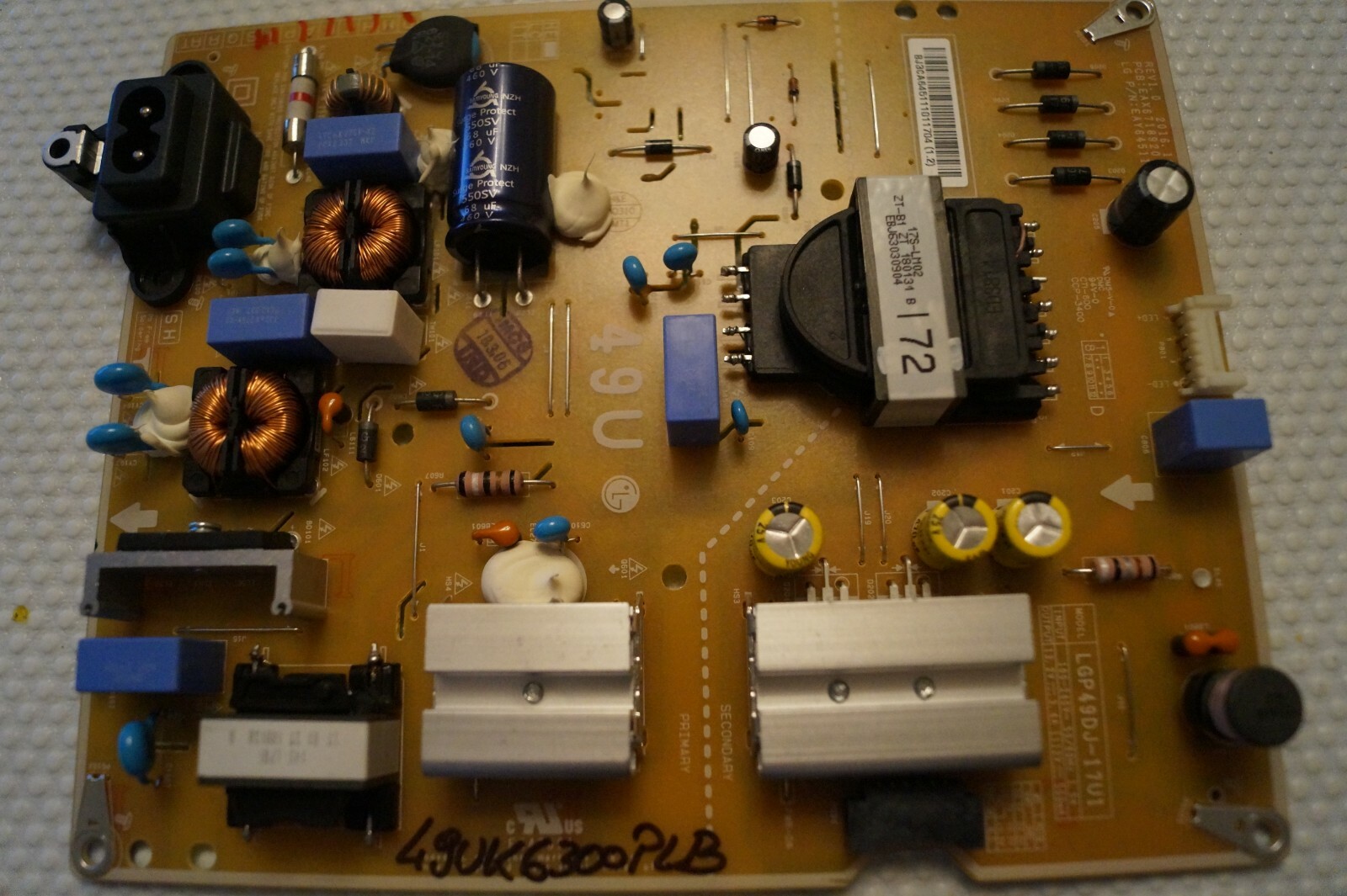 PSU POWER SUPPLY BOARD EAY64511101 EAX67189201(1.6) FOR 49"" LG 49UK6300PLB TV