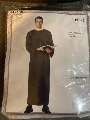 NEW  Adult Halloween Costume Priest One Size Cosplay Religious dress up gothic