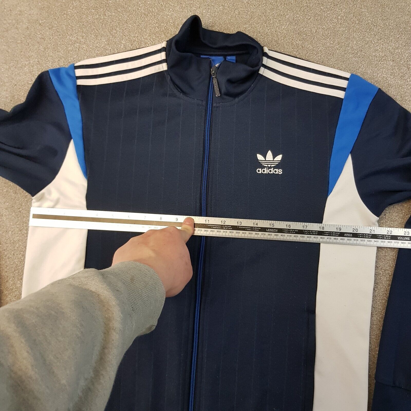 Adidas Mens Track Jacket Large Blue Zip Firebird … - image 8