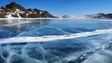 Landscape ice lake winter Custom Gaming Mat Desk