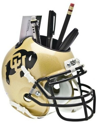 Colorado Buffaloes NCAA Football Schutt Mini Helmet Desk Caddy Gold College Mini Helmets