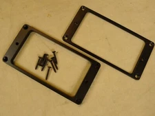 Pair Aluminum Humbucker Pickup Rings Black Flat Bottom Fit EMG Pickups USA