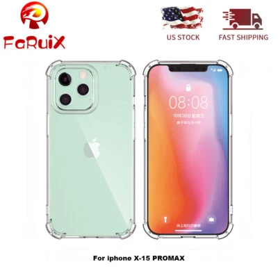 FARUIX For Apple iPhone 15 14 13 12 11 Pro Max XR X Clear Soft Cover Shockproof Case