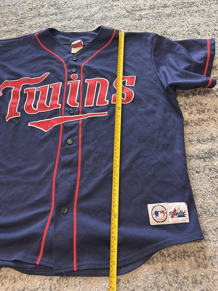 VTG Majestic Minnesota Twins MLB Baseball Jersey Men XLarge Sewn Blue