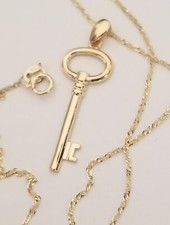 14k Echt Massiv Gelbgold Schlüssel IIave Charm Anhänger