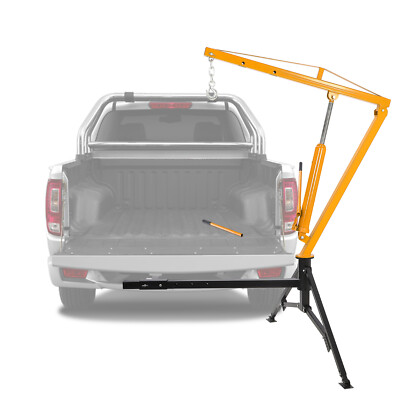1000 LBS Hydraulic Hitch-Mount Truck Crane With 2-Inch Hitch Receiver 360 Swivel