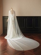 Bride's Shawl Mesh Cloak Veil Long Train Wedding Accessories Cathedral Length