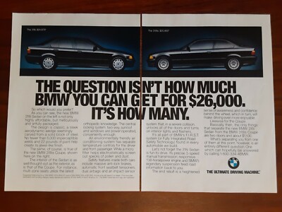 BMW 3 SERIES PRINT AD MAGAZINE ADVERTISEMENT E36 318i 318is HOW MUCH BMW CAN GET