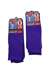 VTG INTERMEDIATE SIZE Baseball Purple Game TUBE Socks High Five YOUTH 19" LONG