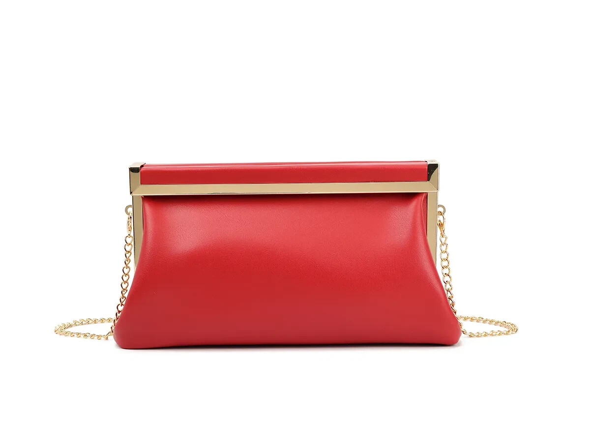 Bolso sin asas con adornos de metal liso para mujer Bolso de mano Boda Baile de graduación Noche Fiesta Reino Unido