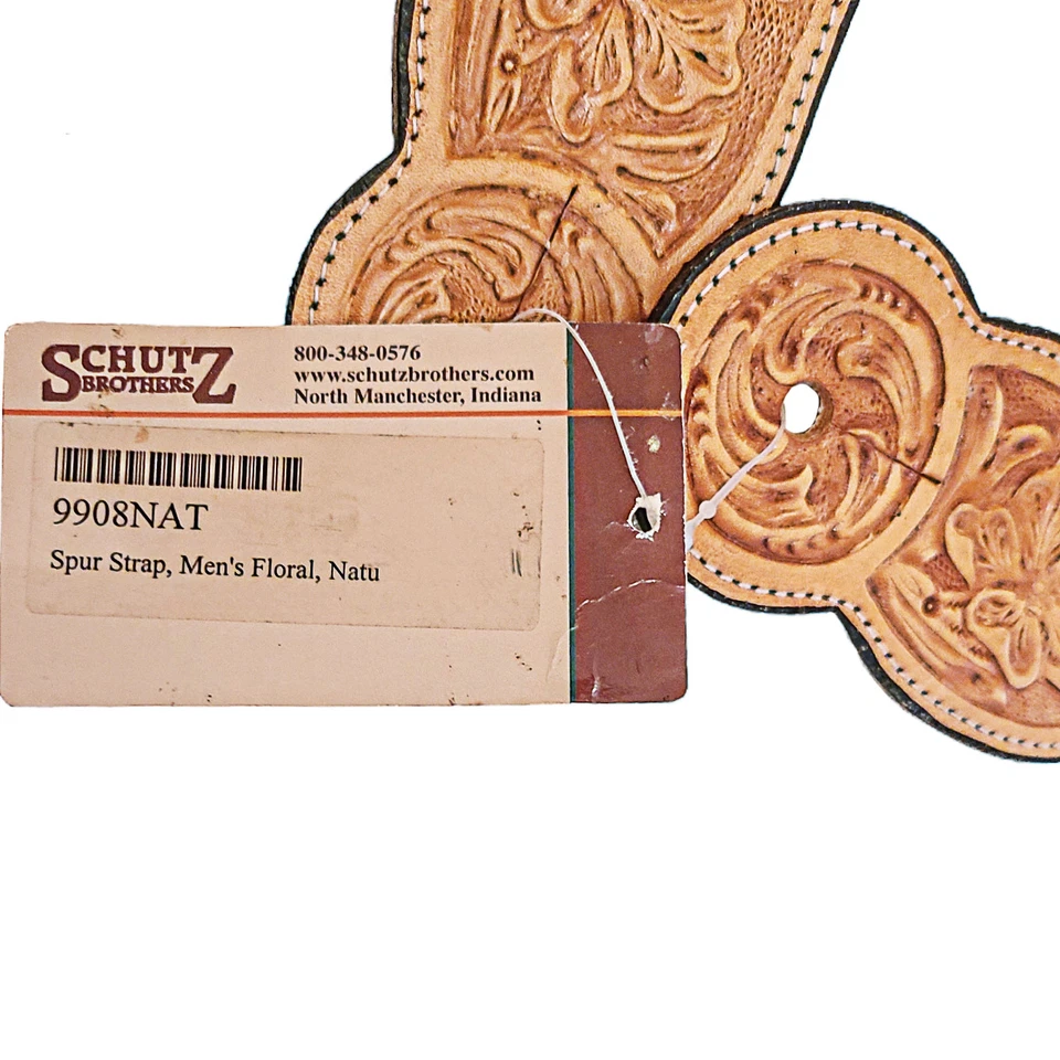 Schutz Bros Tooled Cuero Floral Cola de Milano Luz Buckaroo Vaquero Spur Correas Foto 4 de 4