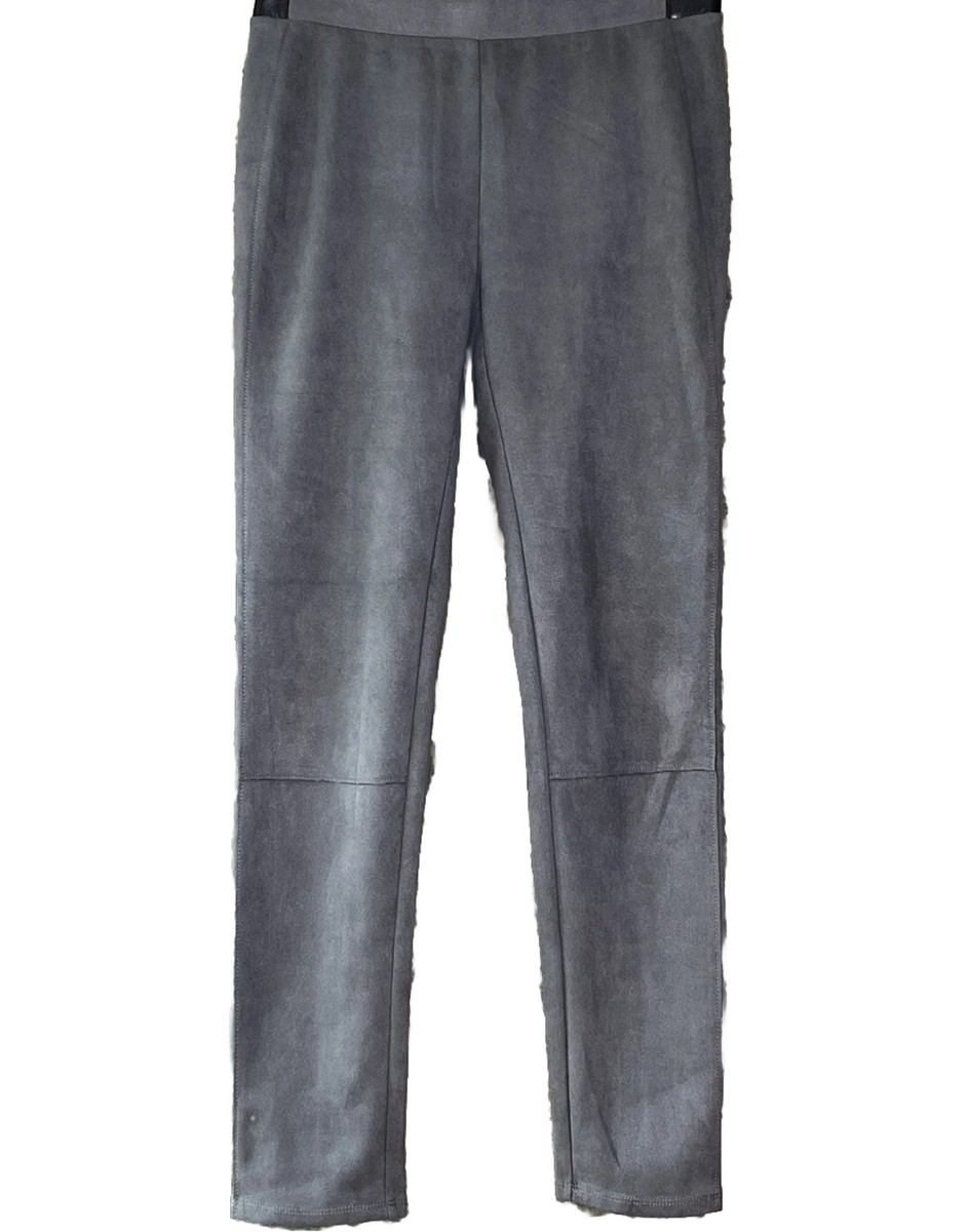 White House Black Market Womens Pants Gray Size The Legging Faux Suede