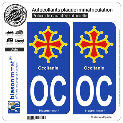 Stickers Plaque Immatriculation XV De France - Blason Avec Choix Du Département| Autocollant Plaque Immatriculation Etiquette Plaque Immatriculation