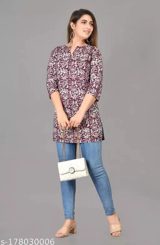 Women & Girls Casual wear stylish latest Cotton Short kurti,Tunic Top for jeans | eBay Women &Amp; Girls Casual Wear Stylish Latest Cotton Short Kurti,Tunic Top For Jeans | Ebay