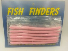 6-Vintage Fish Getter Lure Co 5-1/2" Fish Finder 2 Hook Rigged Rubber Worms