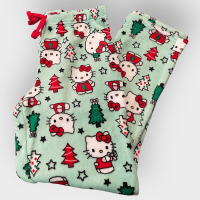 Hello Kitty Christmas Trees  Fuzzy Soft Touch Pajama Pants Womens size Small