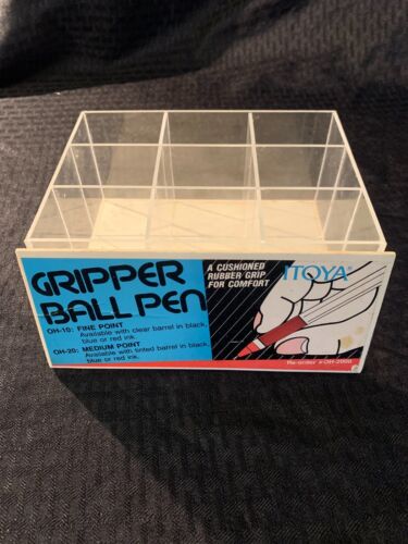 Vintage ITOYA Gripper Ball Pen Plastic Store Display 7.5 x 6 x 3.5" OH-10 & 20 - Picture 1 of 8