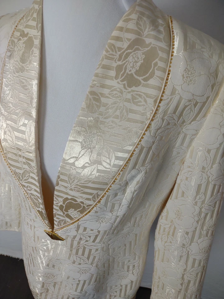 Ashro Mujer Talla 10 Color Crema Embellecido Traje Chaqueta Separada S85 Foto 3 de 4