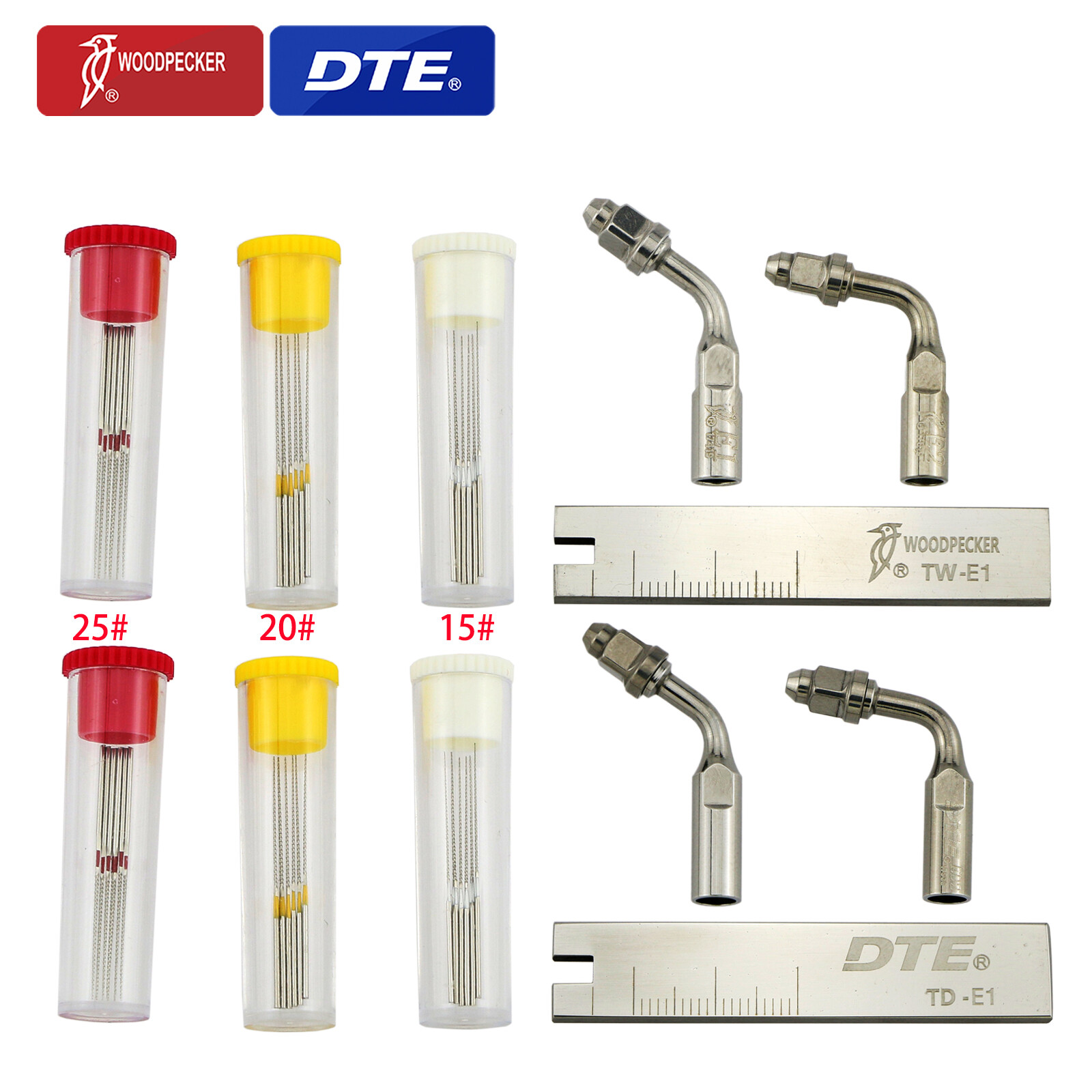 Woodpecker DTE Dental U-File Endodontic Root Canal Cleaning Kit 120° 95° Holder