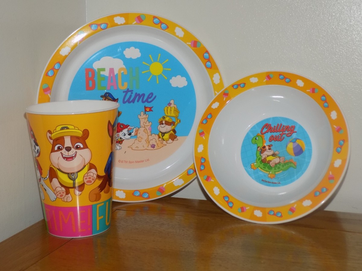 Paw Patrol Dinner Set Plate, Bowl Tumbler Skye, Marshall, Chase BRAND  NEW