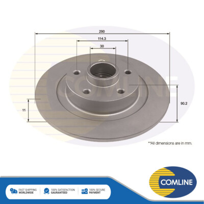 Fits Renault Espace 2015- 1.6 dCi Brake Disc Rear Comline 432027306R