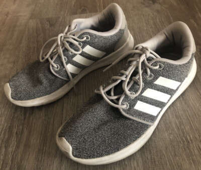 Adidas Womens Cloudfoam QT Racer Running Shoes Gray Low Top Size 6