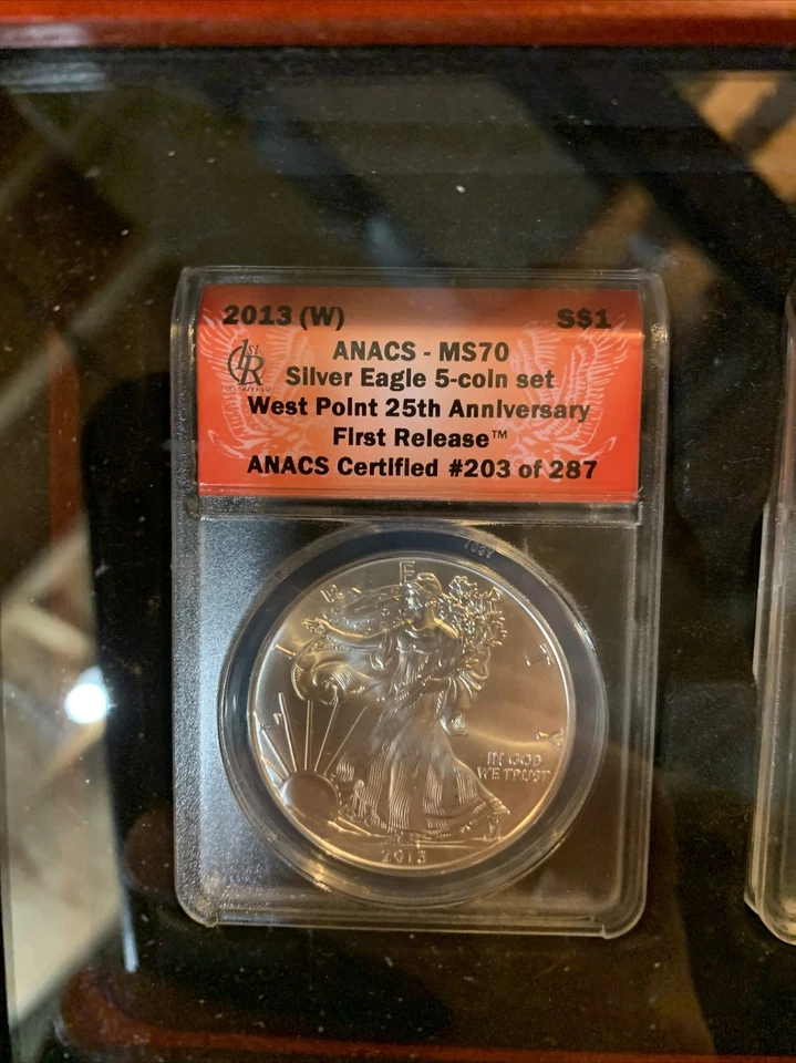 2013 First Release West Point 25th Anniversary Silver Eagle 5 Coin Set #203/287 - Image 2 of 4