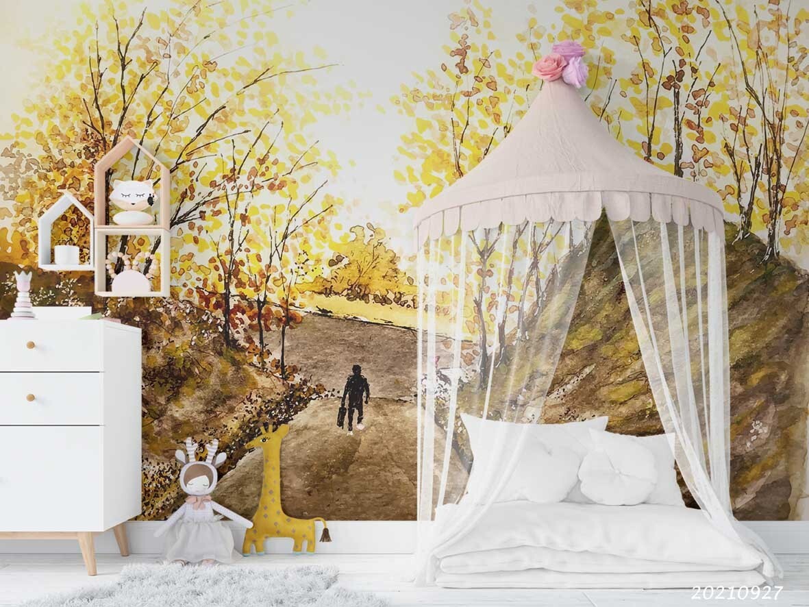 3D Autumn Landscape Oil Painting Wall Murals Wallpaper Murals Wall Sticker