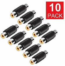 10PCS AV RCA Audio Video Female to Female Jack Coupler Adapter Connector