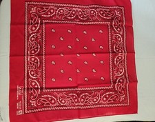 Bandana VTG Red Paisley Made in USA 100 Cotton NEW Unisex Paris RN 13960